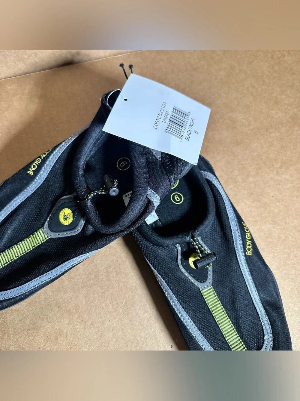 Boys Water Shoes Size 6, Black, Quick-Dry Slip-On, New